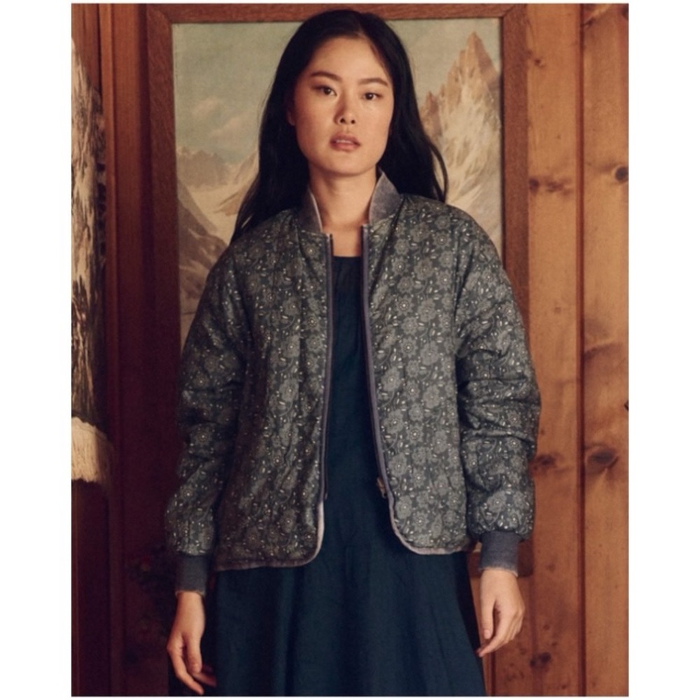 The Great. - The Reversible Quilted Bomber Jacket